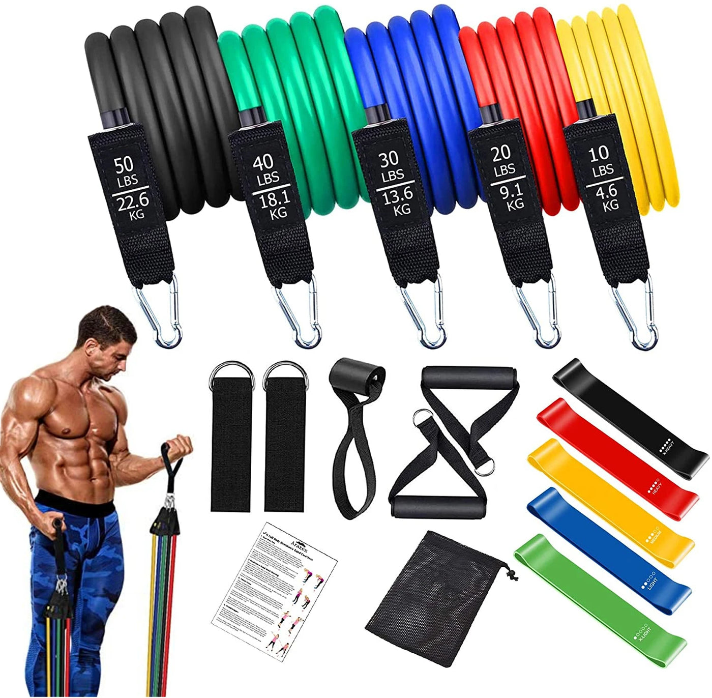 Resistance Bands Workout Bar Set